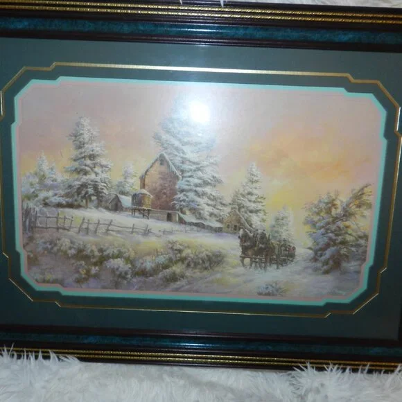 Lee Parkinson Winter Wonderland Horse Drawn Sleigh Framed Print Home Interiors🆕